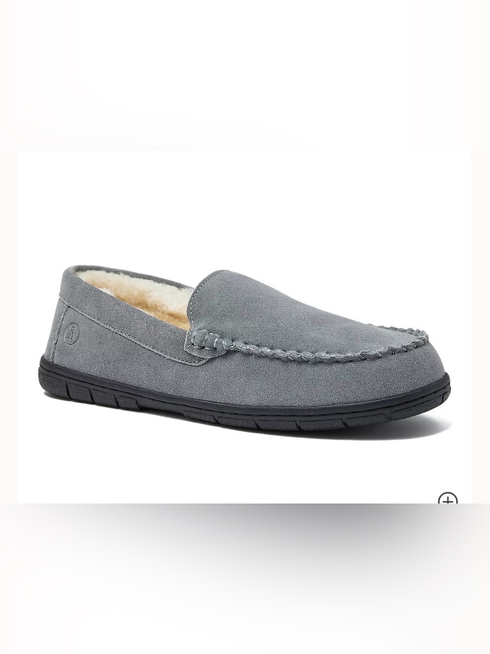 NWOT Lands End Men's Fuzzy Lined Suede Moccasin Slippers Size 11EE Extra Wide